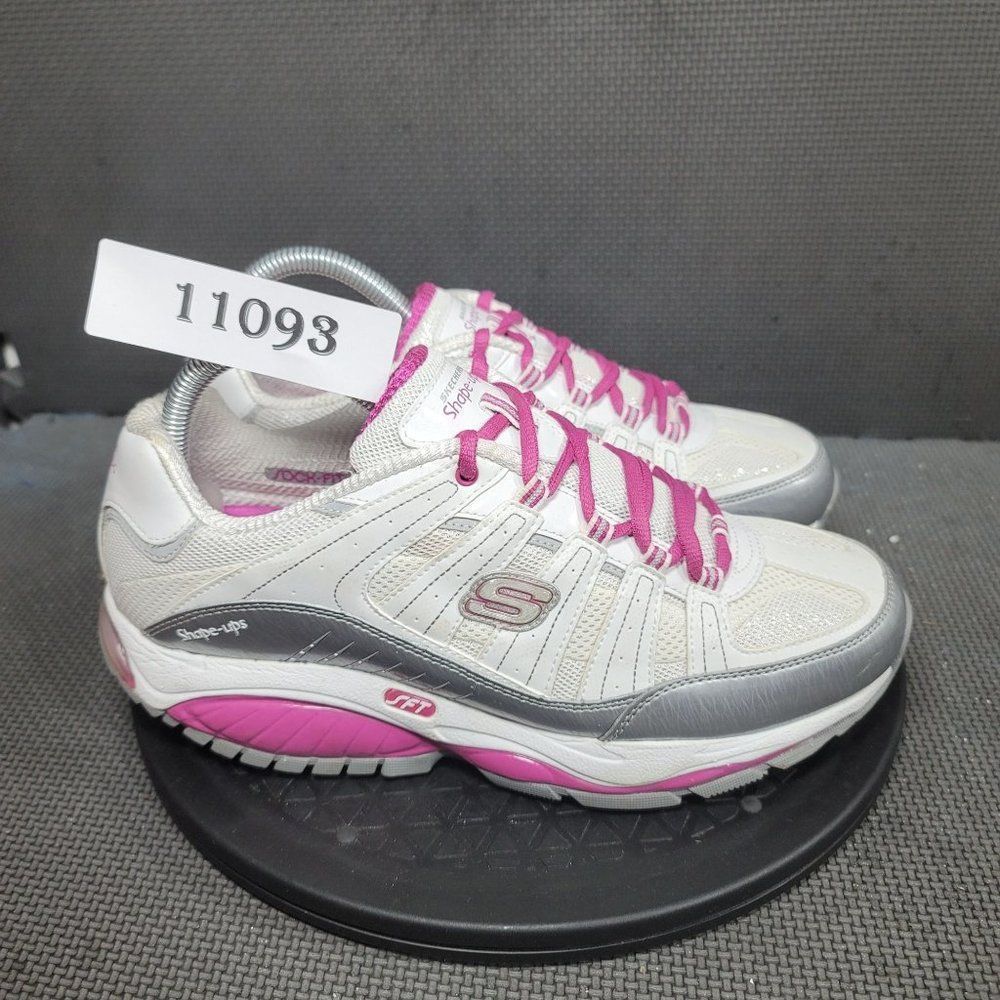 Skechers Women's White and Pink Athletic Shoes
